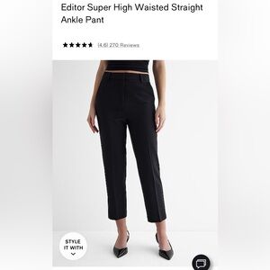 Black Express Editor Straight Pants 10s/short